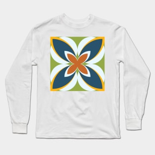 Modern Geometric Pacifika Inspired Medallion Long Sleeve T-Shirt